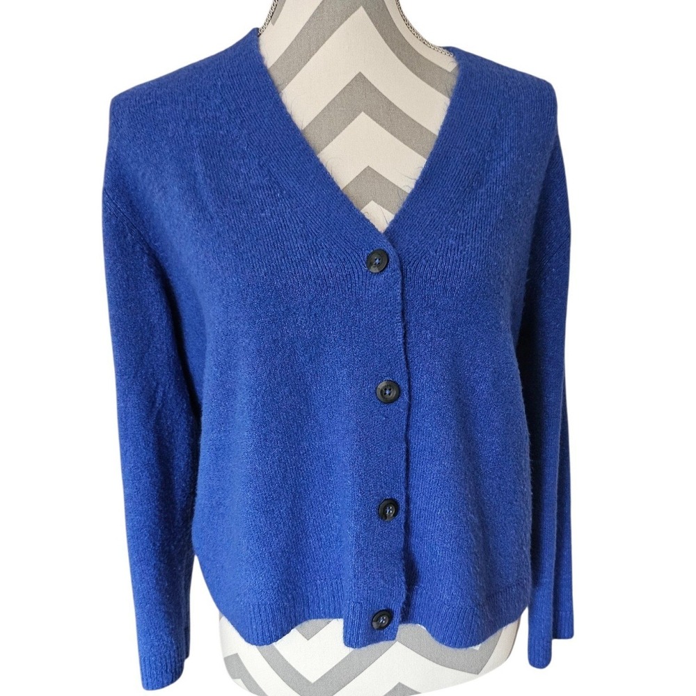 Old Navy Womens Royal Blue V-Neck Button Front Cardigan Sweater Size Medium